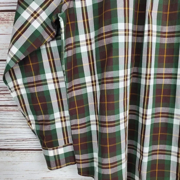Filson Mens Large Sutter Sport Brown/Green Plaid Long Sleeve Button Down Shirt - Picture 10 of 11